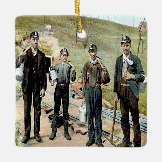 Ornamento De Cerâmica Mineiros de carvão 1910 (Frente)