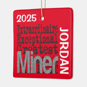 Ornamento De Cerâmica Miner Extraordinário PERSONALIZADO