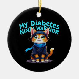 Ornamento De Cerâmica Minha Diabetes Ninja Warrior é forte