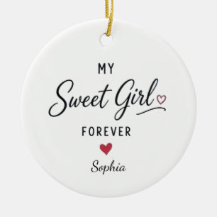 Ornamento De Cerâmica Minha Doce Menina Para Sempre Personalizado