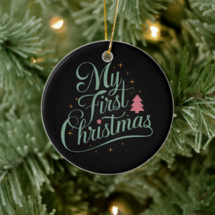 Ornamento De Cerâmica Minha Primeira Família Matriz de Natal Novato do N