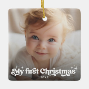 Ornamento De Cerâmica Minha primeira foto de Cheio de fotografia retrô d