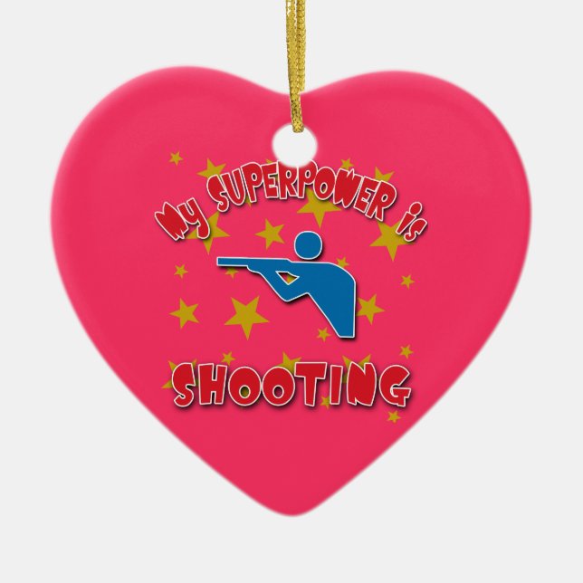 Ornamento De Cerâmica Minha superpotência está disparando (Frente)