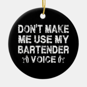 ORNAMENTO DE CERÂMICA MINHA VOZ DE BARTENDER