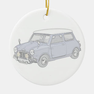 Ornamento De Cerâmica Mini Cooper Vintage-coloriu