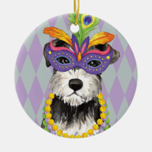 Ornamento De Cerâmica Mini Schnauzer do carnaval