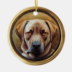 Ornamento De Cerâmica MINIATURE DOG PORTRAITS, chocolate Labrador