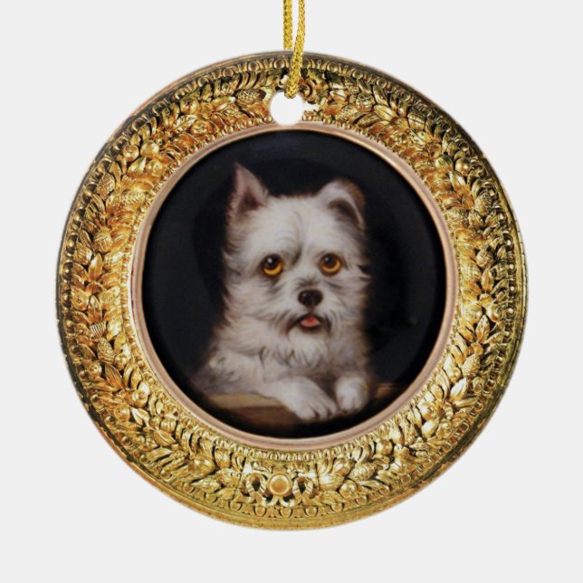 Ornamento De Cerâmica MINIATURE DOG RETRATA West Highland Terrier (Frente)