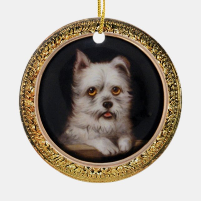Ornamento De Cerâmica MINIATURE DOG RETRATA West Highland Terrier (Frente)
