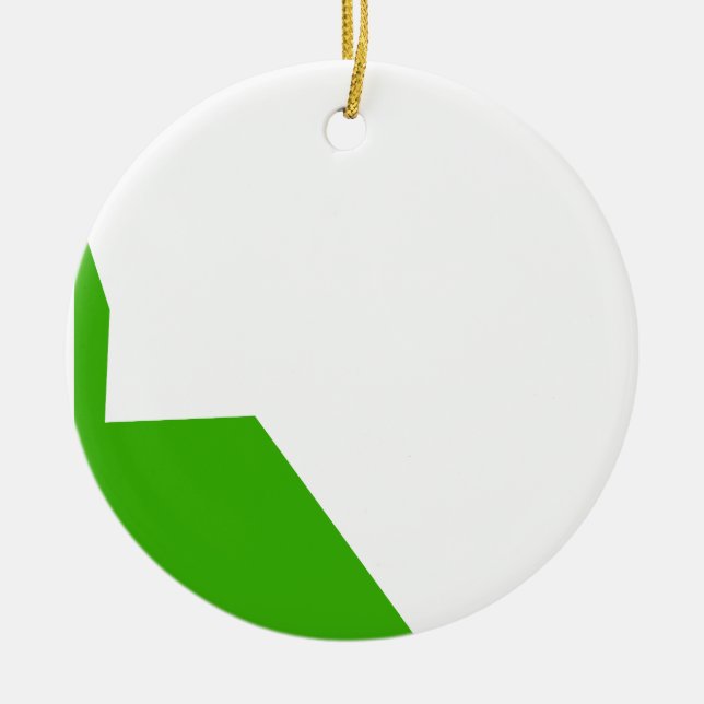 Ornamento De Cerâmica Minimalismo branco verde (Frente)