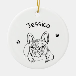 Ornamento De Cerâmica Minimalista do Bulldog na moda
