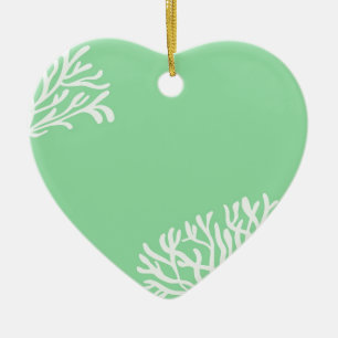 Ornamento De Cerâmica Mint e White Coral