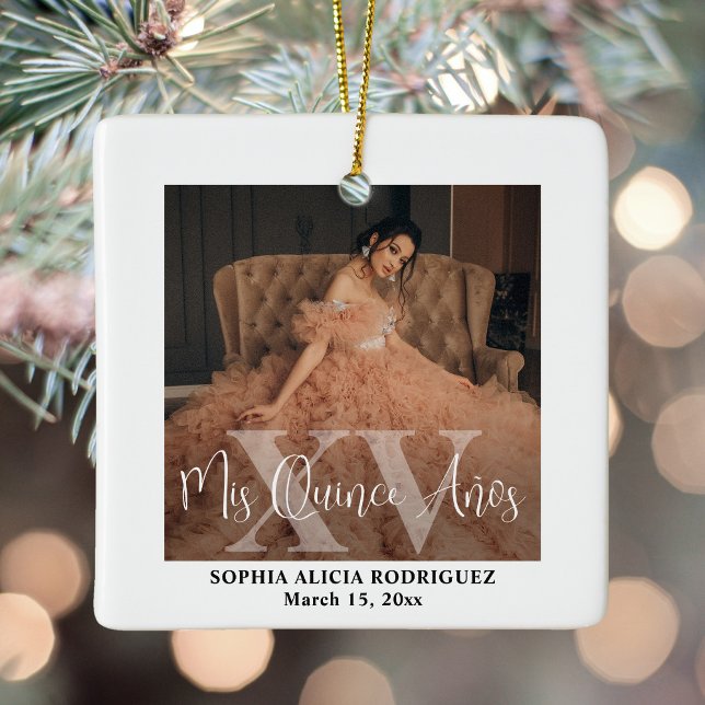 Ornamento De Cerâmica Mis XV Años 2 Fotografia Quinceañera KeepsahoModer (Criador carregado)