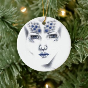 Ornamento De Cerâmica Miss Universo Linda Alienígena Mulher Original