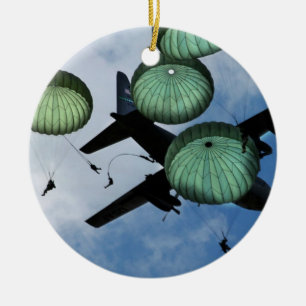 Ornamento De Cerâmica Missão maciça do salto, pára-quedas, exército 