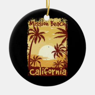 Ornamento De Cerâmica Mission Beach California