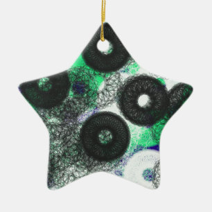 Ornamento De Cerâmica mistério e obscuridade pretos do círculo