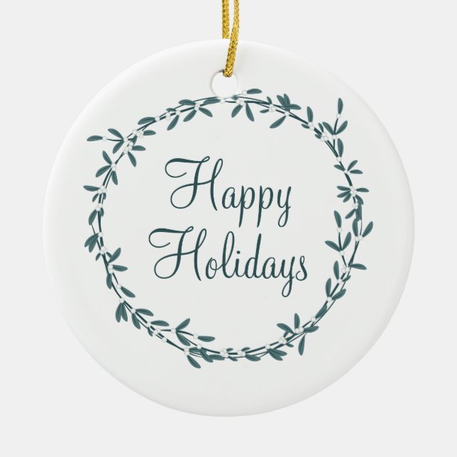 Ornamento De Cerâmica Mistletoe with Personalized Message (Frente)