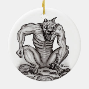 Ornamento De Cerâmica Mistura-criatura - troll, Golem e diabo