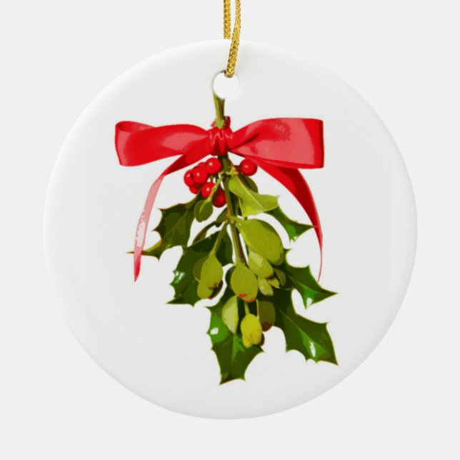Ornamento De Cerâmica Mistura Feliz de Natal (Frente)
