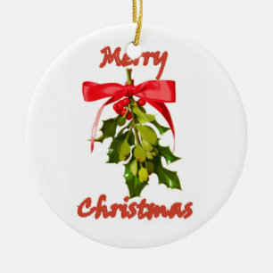 Ornamento De Cerâmica Mistura feliz de Natal personalizada