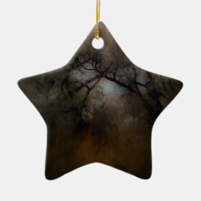 Ornamento De Cerâmica Misty Cottonwoods (Frente)