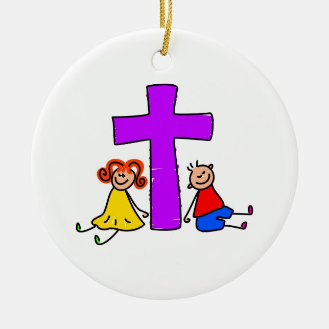 Ornamento De Cerâmica Miúdos cristãos (Frente)