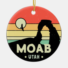 Ornamento De Cerâmica Moab Utah Vintage Desert Sunset Retro Souvenir 60s