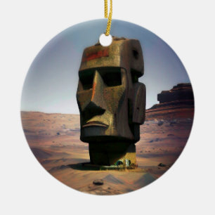Ornamento De Cerâmica Moai do Coletor de Wombott Mars