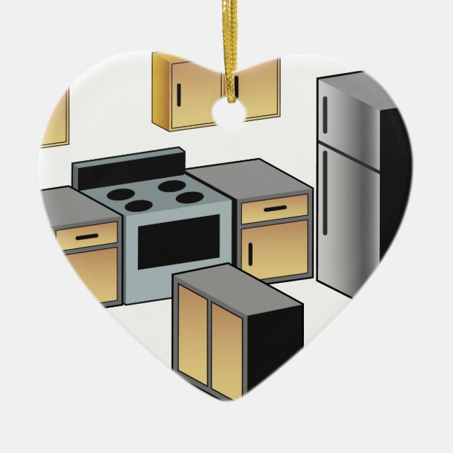 Ornamento De Cerâmica Mobília e dispositivos da cozinha (Frente)