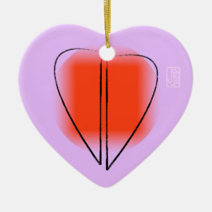 Ornamento De Cerâmica Mod Heart Love Heart Shaped