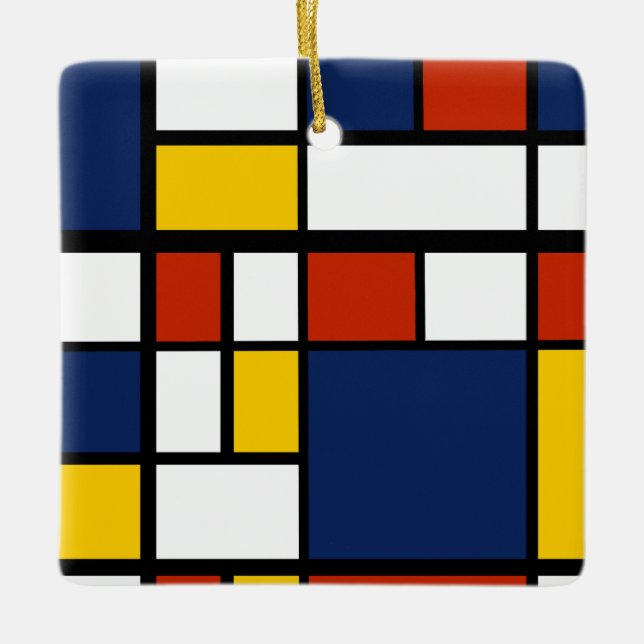 Ornamento De Cerâmica modelo bauhaus pintura de arte geométrica abstrato (Frente)