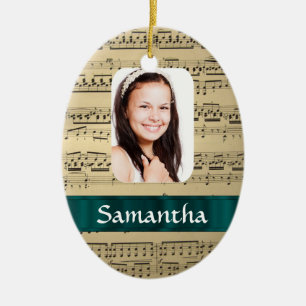 Ornamento De Cerâmica Modelo de foto de folha de música