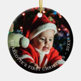 Ornamento De Cerâmica Modelo de Foto de Natal Personalizado do Bebê