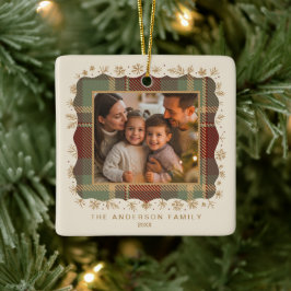 Ornamento De Cerâmica Modelo de Foto de Natal Xadrez Clássico ID1141A