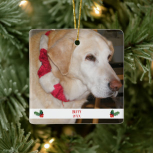 Ornamento De Cerâmica Modelo De Fotografia De Natal Vermelho E Branco