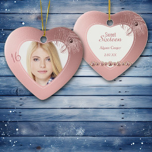 Ornamento De Cerâmica Modelo de Fotografia de Pavão Cor-de-Rosa Doce Dez