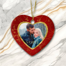 Ornamento De Cerâmica Modelo de Fotografia Dourado Leaf Vine Primeiro Na