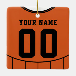 Ornamento De Cerâmica Modelo de Futebol do Name & Number Soccer