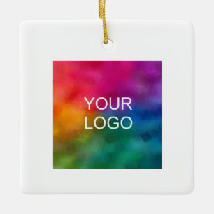 Ornamento De Cerâmica Modelo minimalista do código QR do logotipo comerc