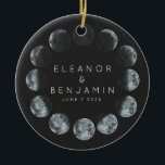 Ornamento De Cerâmica Modern Black Watercolor Moon Phases Casamento Pers<br><div class="desc">Modern Black Watercolor Moon Phases Celestial Casamento Cerâmico Personalizado</div>