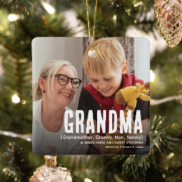 Ornamento De Cerâmica Modern Cute GRANDMA Definição 2 Foto Natal