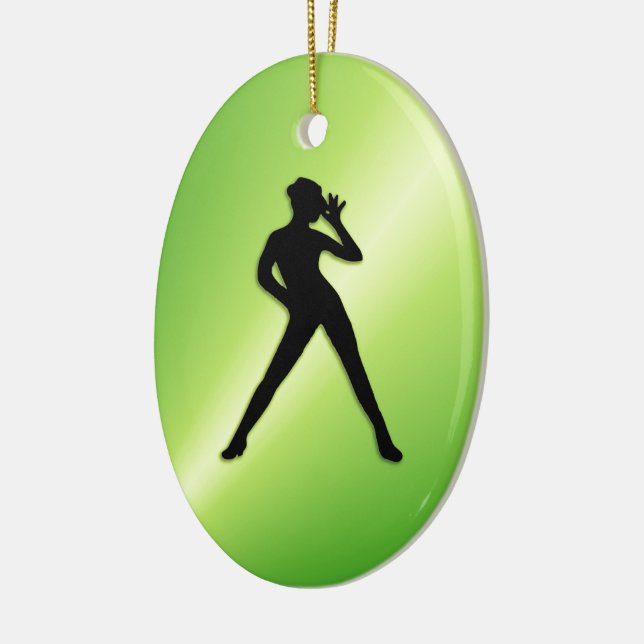 Ornamento De Cerâmica Modern Dance Green (Esquerda)