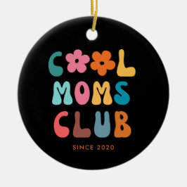 Ornamento De Cerâmica Modern Retro Legal Clube mães Vintage Groovy Daisy