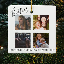 Ornamento De Cerâmica Moderno | Besties | 4 Árvore de Natal Fotográfica