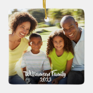 Ornamento De Cerâmica Moderno de Fotografias Personalizadas 2 Fotografia