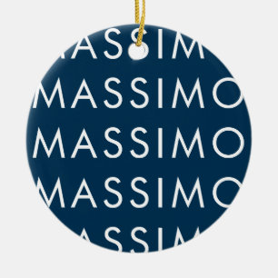 Ornamento De Cerâmica Moderno Minimalista Elegante Simples Nome Azul Pru