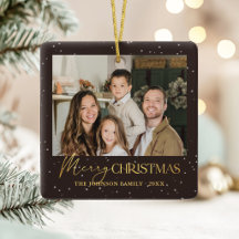 Moderno Natal Feliz Família Duas Fotos