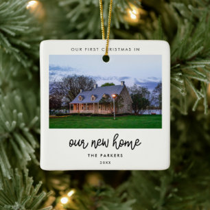 Ornamento De Cerâmica Moderno Nosso Primeiro Natal em nossa nova casa