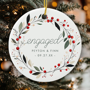 Ornamento De Cerâmica Moderno Primeiro Natal Envolvido Mistletoy Wreath